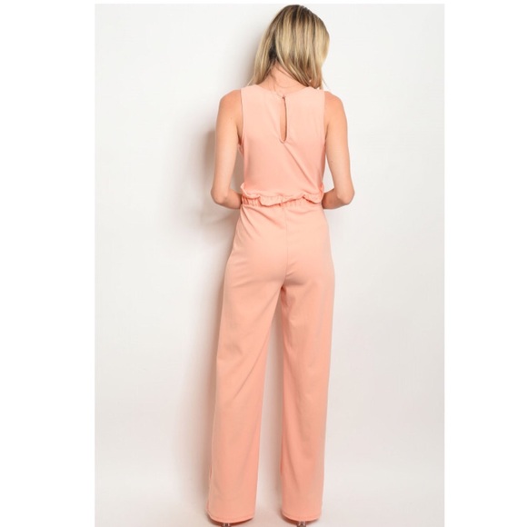 🆕 Peach V-Neck Jumpsuit - Picture 3 of 6
